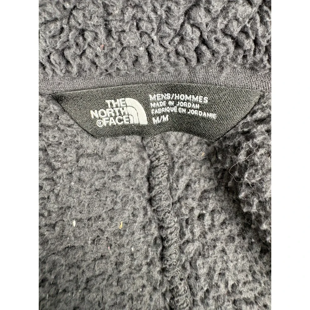 The North Face Mens Grey Sherpa Fleece Quarter Zip Pullover Jacket Medium